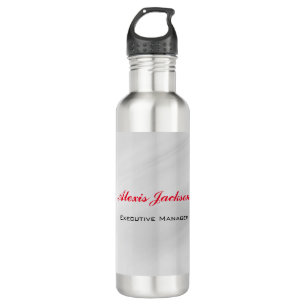 Elegant Modern Contemporary Style Grey Red 710 Ml Water Bottle