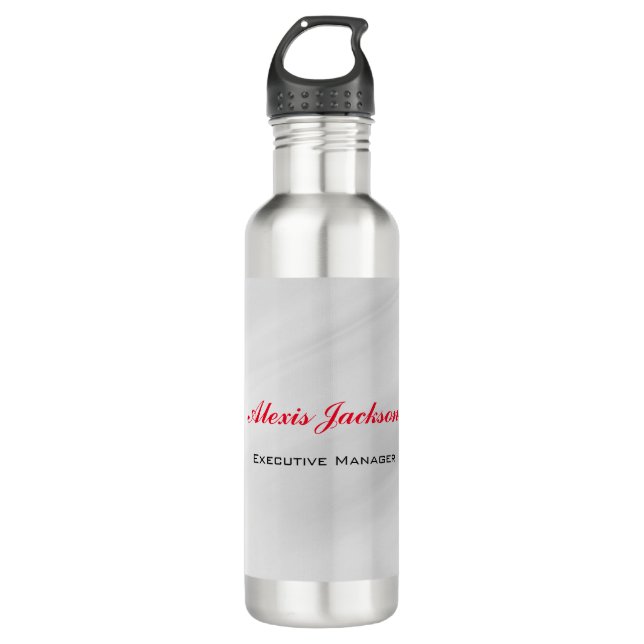 Elegant Modern Contemporary Style Grey Red 710 Ml Water Bottle (Front)