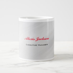 Elegant Modern Contemporary Style Grey Red Large Coffee Mug