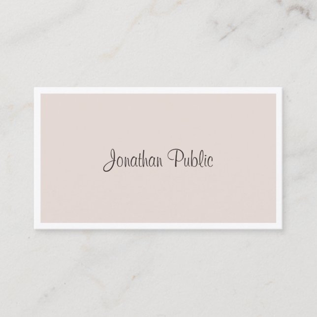 Elegant Modern Cool Freehand Script Sleek Plain Business Card (Front)