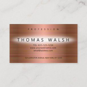 Elegant Modern Copper Card with Gold lines