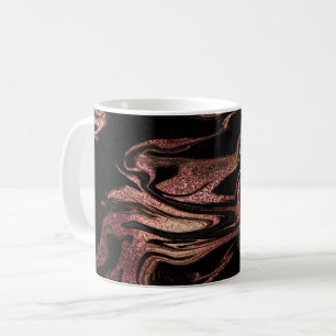 Elegant modern copper rose gold & black marble coffee mug