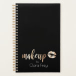 Elegant modern copper rose gold lips and makeup planner<br><div class="desc">Stylish makeup design featuring faux copper rose gold makeup text and lips.</div>
