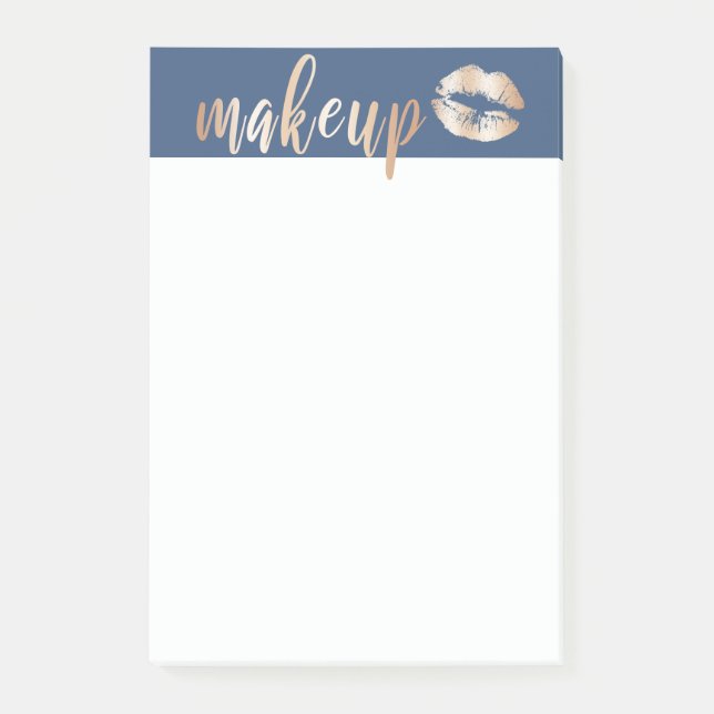 Elegant modern copper rose gold lips and makeup post-it notes (Front)