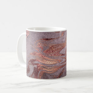 Elegant modern copper rose gold & purple marble coffee mug