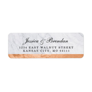 Elegant Modern Copper Wedding Return Address Label