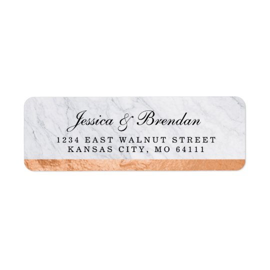 Elegant Modern Copper Wedding Return Address Label