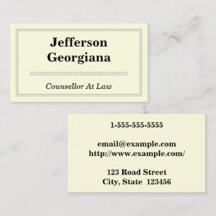 Elegant & Modern Counsellor At Law Business Card