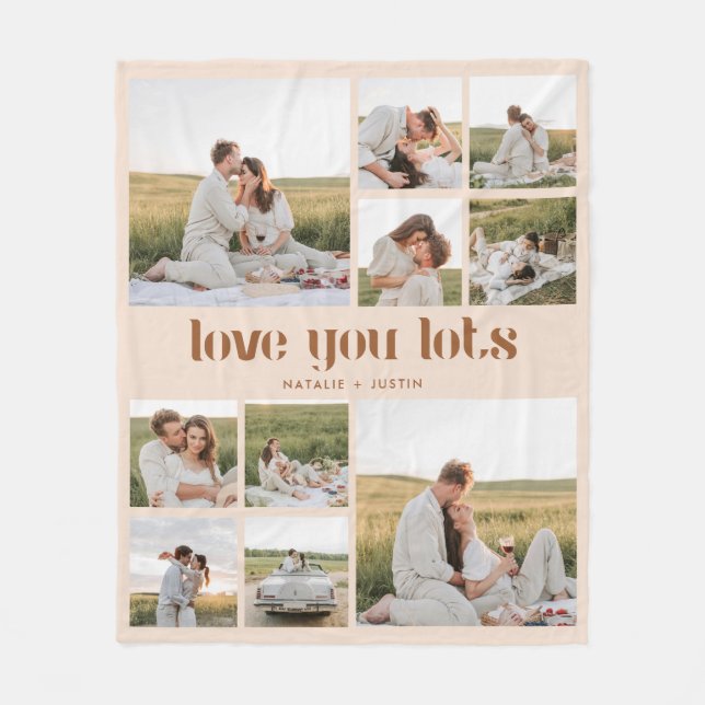 Elegant & Modern Couple Photo Collage  Fleece Blanket (Front)