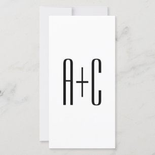 Elegant Modern Couples Initials White & Black