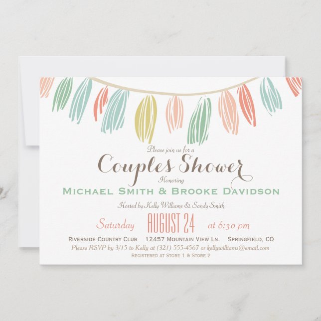 Elegant, Modern Couples Wedding Shower Invitation (Front)