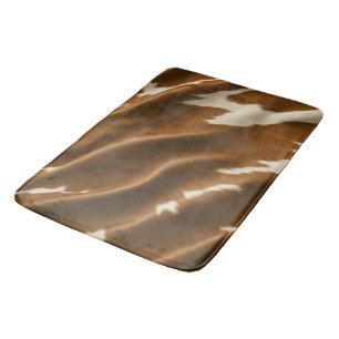 Elegant Modern Cow Faux Leather Collection Bath Mat