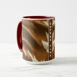 Elegant Modern Cow Faux Leather Collection Mug