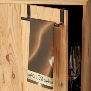 Elegant Modern Cow Faux Leather Collection Tea Towel