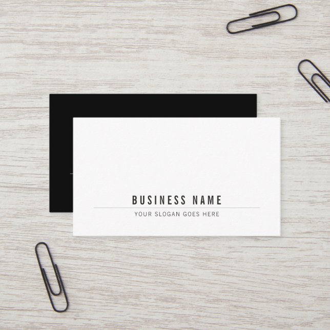 Elegant Modern Creative Black White Design Business Card (Front/Back In Situ)