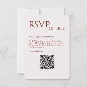Elegant Modern Crimson Red Wedding RSVP Card