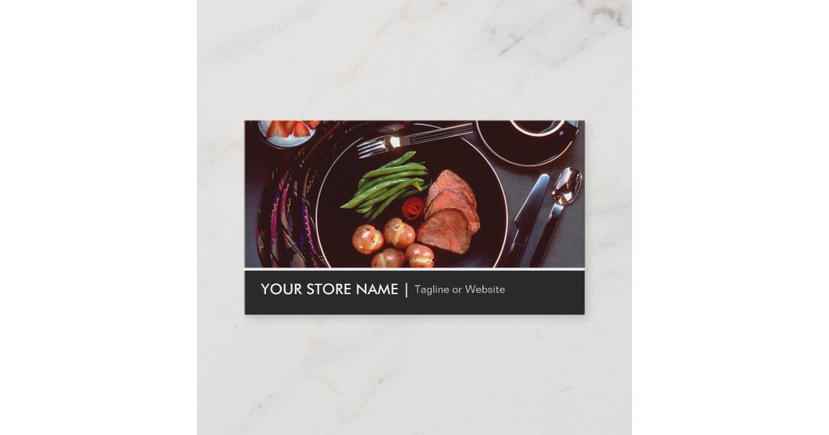 Elegant Modern Cuisine Beef Steak Tableware Theme Business Card Zazzle
