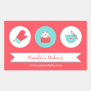 Elegant Modern Cupcake Bakery Cafe Stickers