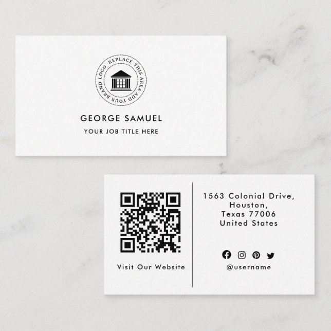 Elegant Modern Custom Logo Minimalist Simple Business Card (Front/Back)