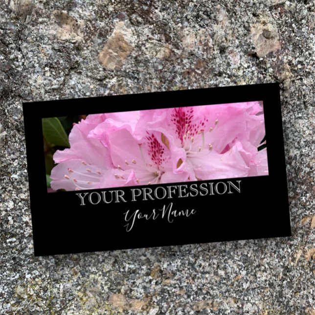 Elegant Modern Custom Photo Black Professional  Business Card (Create your own professional business card with photo on elegant modern black white script. )
