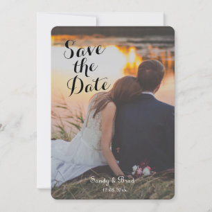 Elegant Modern Custom Photo Change Date Wedding Invitation