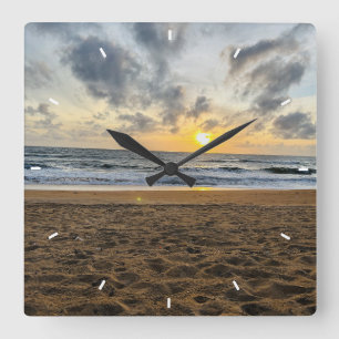 Elegant Modern Custom Photo Personalise Gift Square Wall Clock