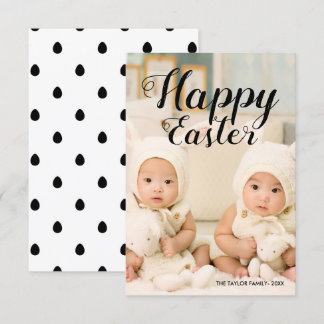 Elegant Modern Cute Happy Easter Text | Photo Invitation