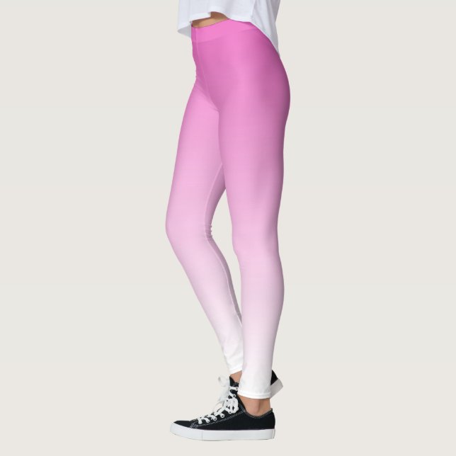 Elegant Modern Cute Template Womens Pink Gradient Leggings (Left)