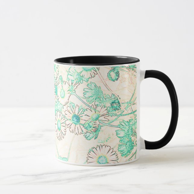 Elegant modern daisy pattern Coffee Mug (Right)