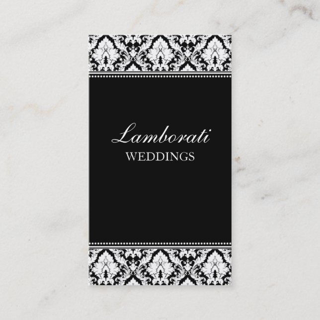 Elegant Modern Damask Floral Stylish Classy Business Card (Front)