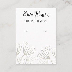 Elegant Modern Dandelion Jewelry Earring Display  Business Card