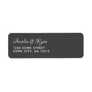 Elegant Modern Dark Grey Typography Return Address