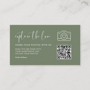 Elegant & Modern Dark Sage Green Capture the love Enclosure Card