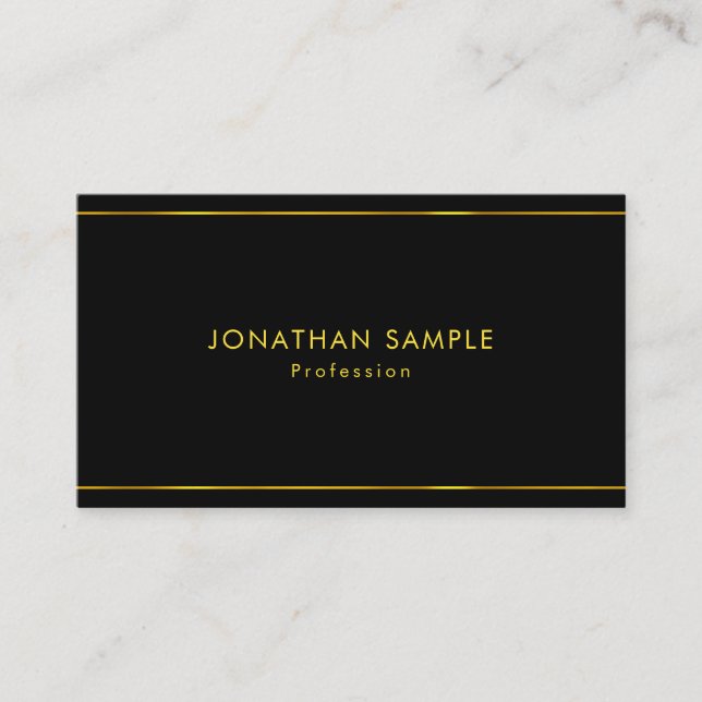 Elegant Modern Design Black Gold Template Luxury Business Card (Front)