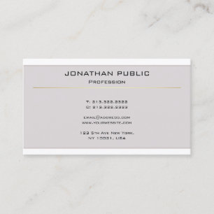 Elegant Modern Design Clean Plain Professional Business Card