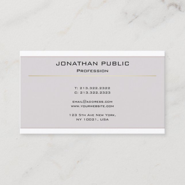 Elegant Modern Design Clean Plain Professional Business Card (Front)