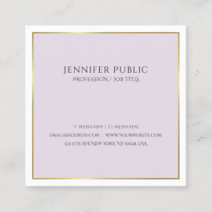 Elegant Modern Design Gold Purple Trendy Plain Square Business Card