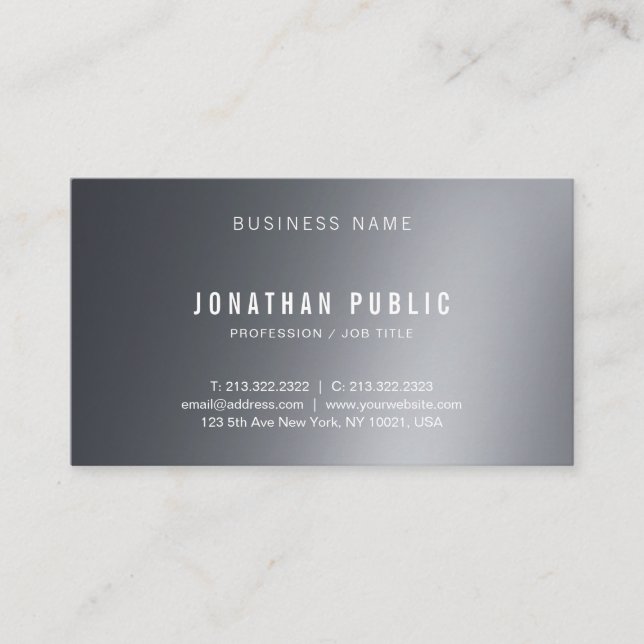 Elegant Modern Design Professional Creative Plain Business Card (Front)