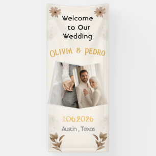 Elegant Modern Design Welcome Photo Wedding Banner
