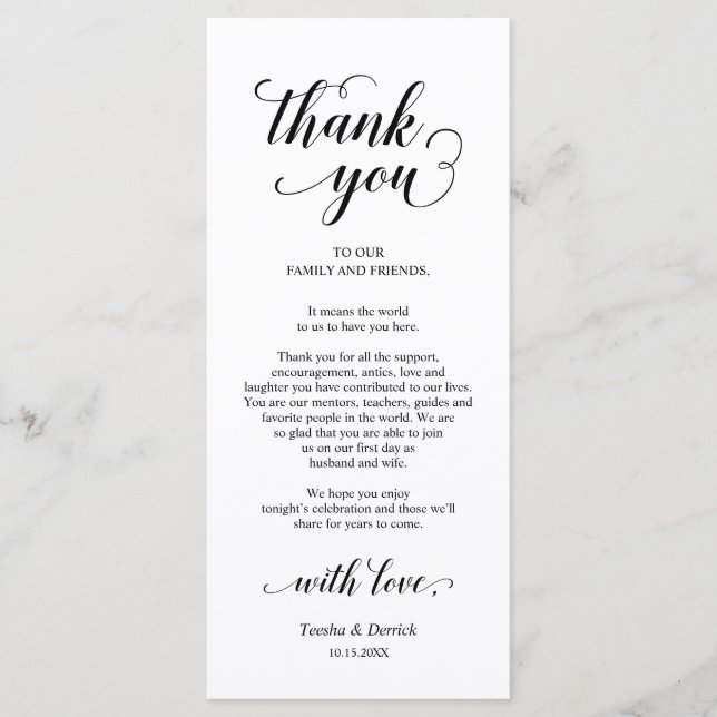 Elegant Modern Dinner Place Setting Thank You Card (Front)