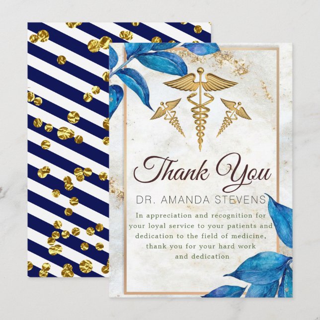 Elegant Modern Doctor Thank You Card (Front/Back)