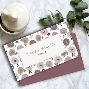 Elegant Modern Doula Floral Pattern  Business Card