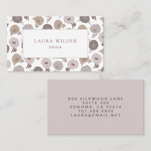 Elegant Modern Doula Floral Pattern  Business Card