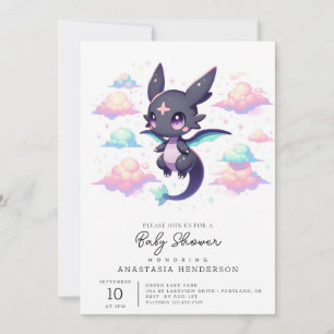 Elegant Modern Dragon Baby Shower Invitation