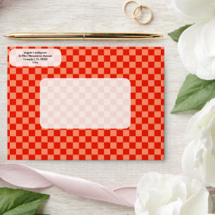Elegant, Modern Dual Orange Colours Chequered   Envelope