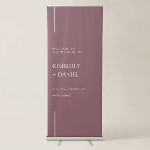 Elegant Modern Dusty Purple Boho Wedding Welcome Retractable Banner