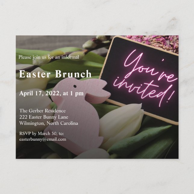 Elegant Modern Easter Brunch Invitation (Front)