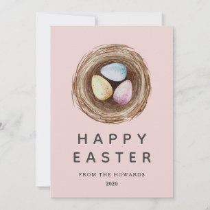 Elegant Modern Easter Eggs Happy Easter Photo Holiday Card