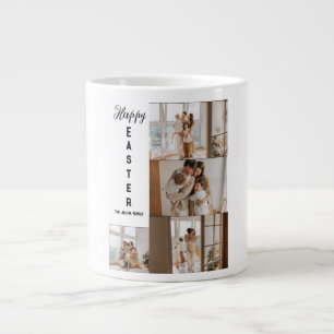elegant modern Easter, family five photo collage Large Coffee Mug