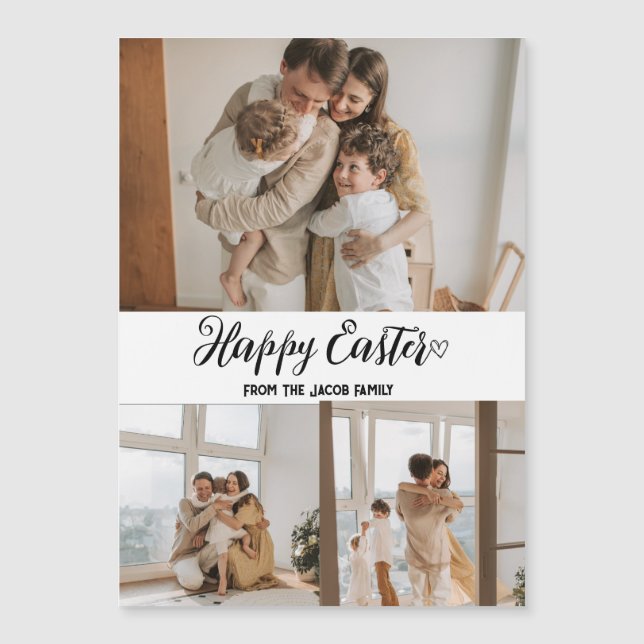 elegant modern Easter, family three photo collage (Front)